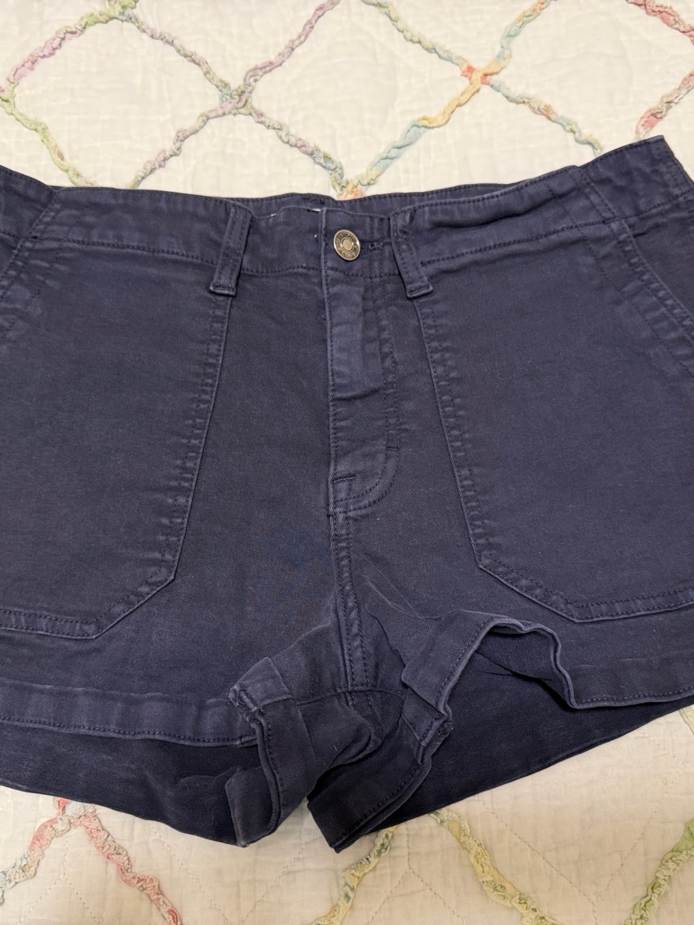 Women's High-Rise Navy Jean Shorts